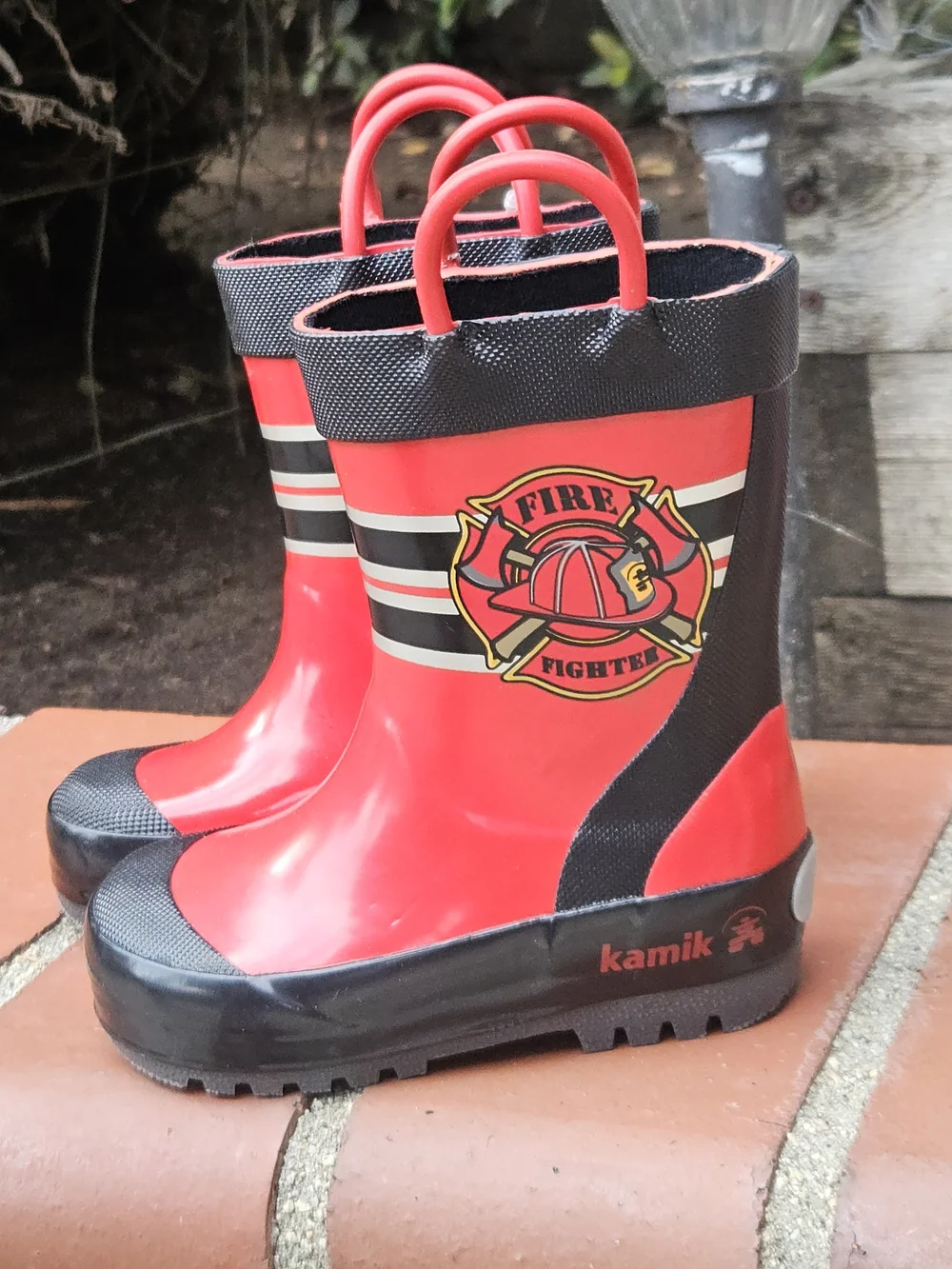 Kamik Kids' Red Firefighter Rain Boots